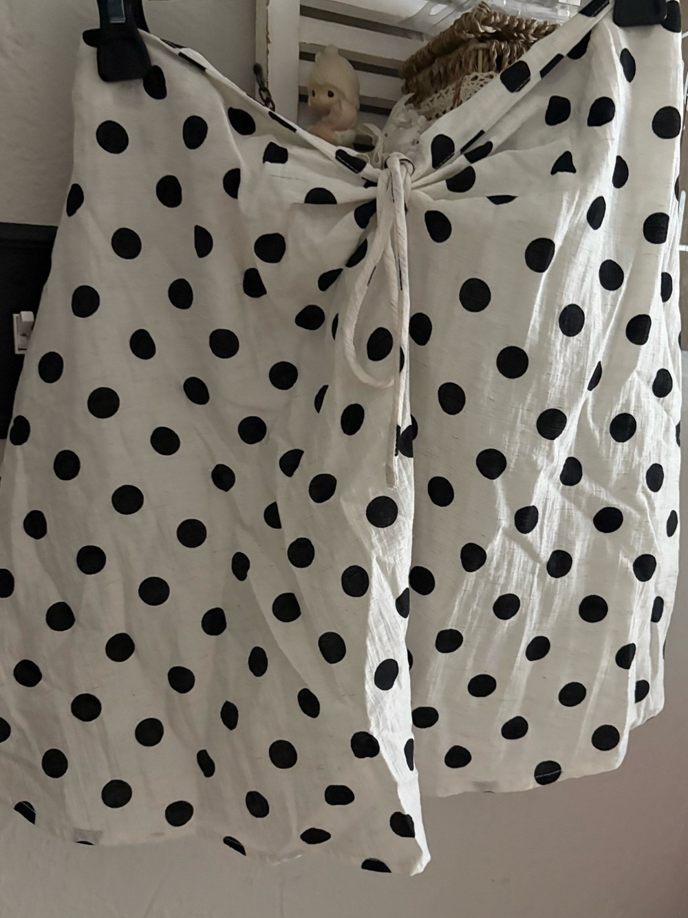 Altar'd State White tube top with Black Polka Dots and Front Tie